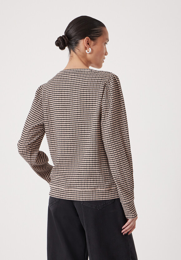 Emily Gingham Puff Sleeve Top