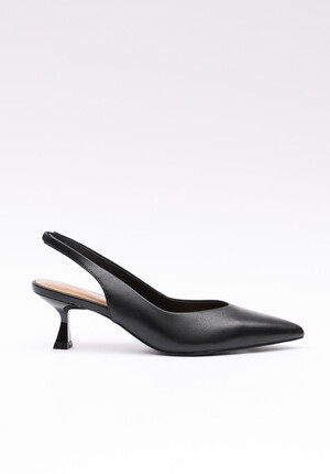 Lola Slingback Leather Kitten Heels