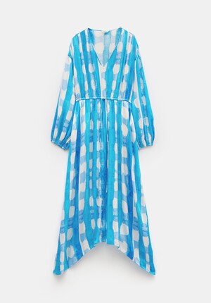 Clarette Watercolour Check Maxi Dress
