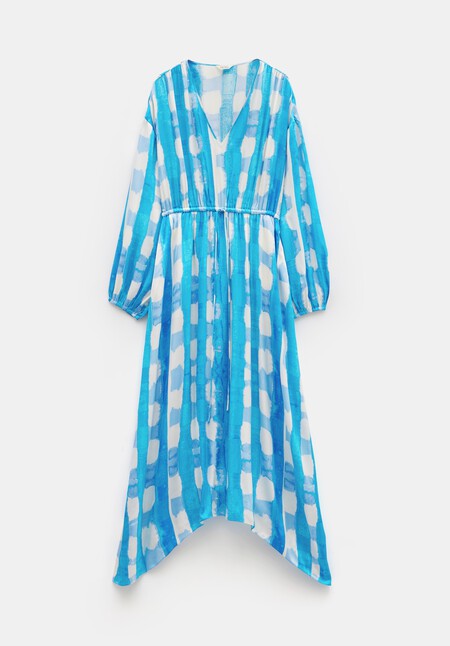 Clarette Watercolour Check Maxi Dress