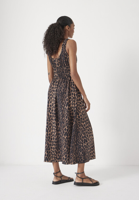 Air Flow Gathered Straps Midi Dress