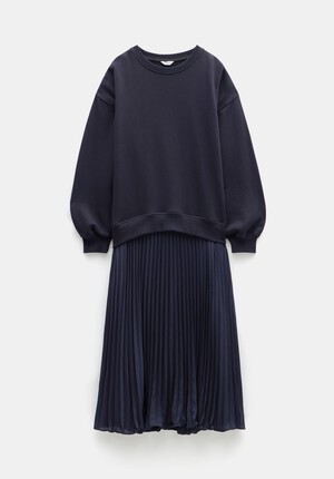 Gabriela Pleated Skirt Sweatshirt Dress