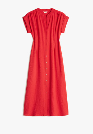Textured Posy Midi Dress