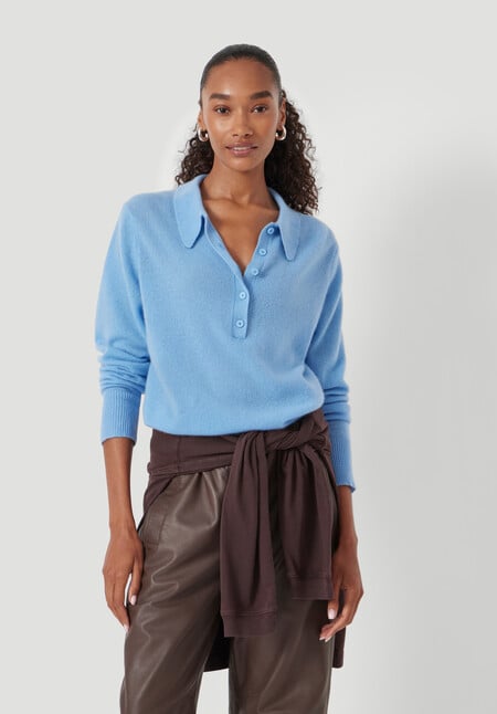 Cashmere Long Sleeve Polo Jumper