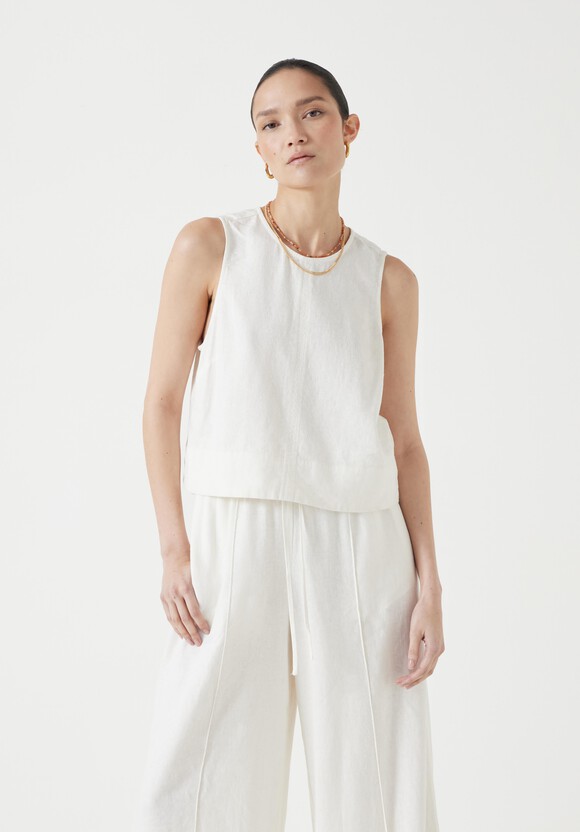 Vera Linen Blend Shell Top