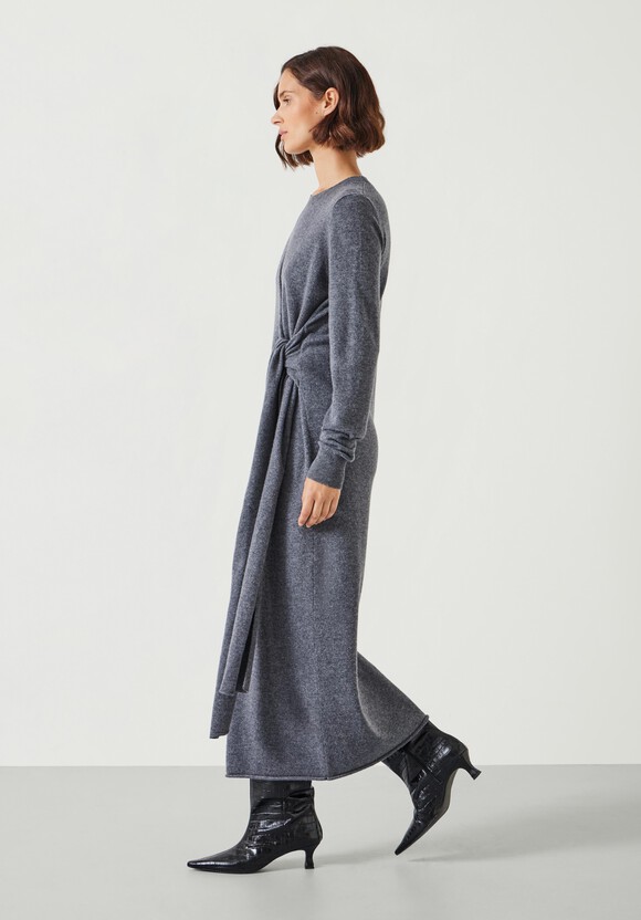 Tilly Tie Waist Merino Wool Midi Dress