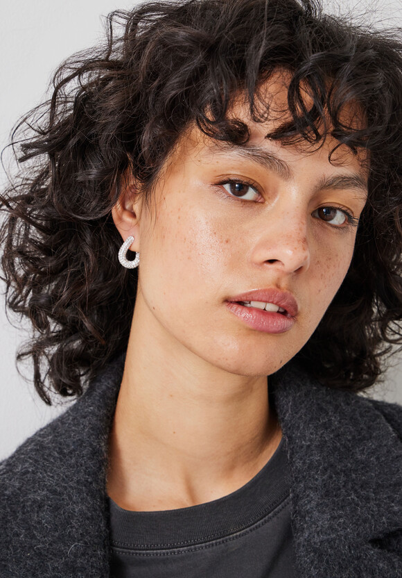 Pia Pave Twist Hoop Earrings