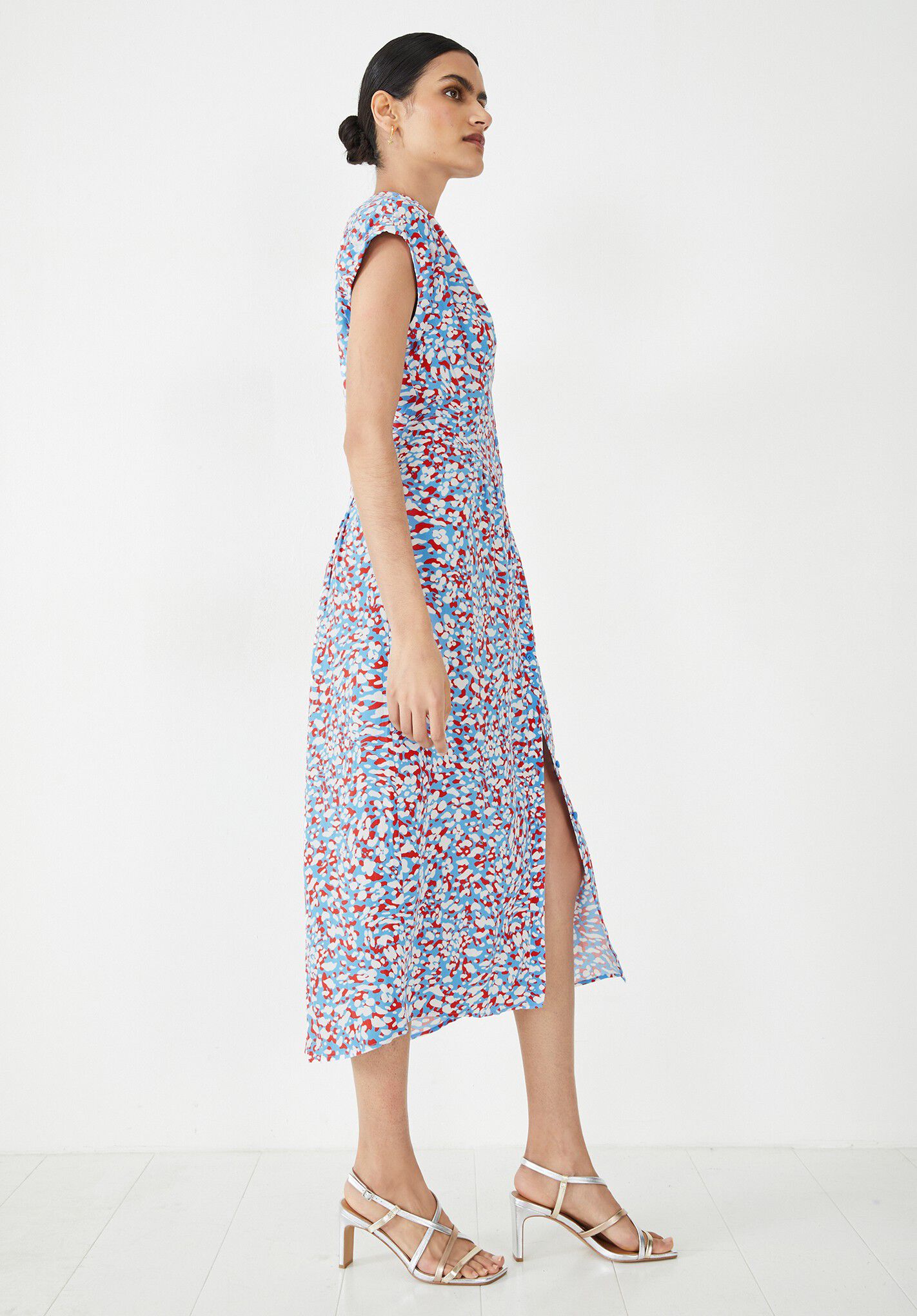 Posy Collarless Shirt Dress Animal Mark Floral hush