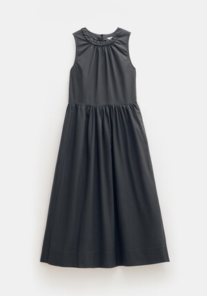 Lightweight Cotton Sleeveless Crew Neck Maxi Dress