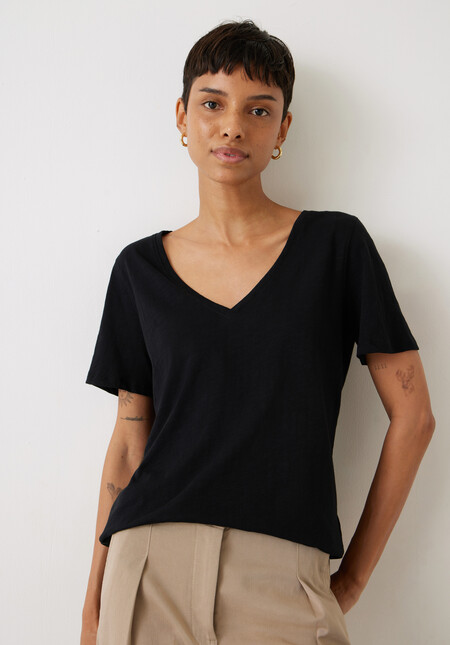 Kali Cotton Slub V-Neck T-Shirt