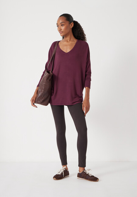 Gillian Wide Jersey V Neck Top