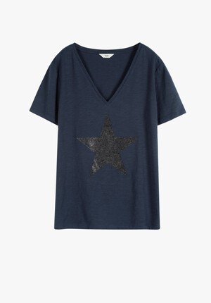 Glitter Star V-Neck T-Shirt