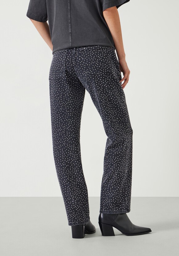 Alex Slim Straight Leg Jeans with Rhinestones