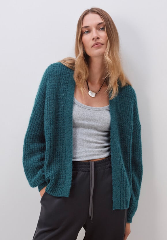 Waffle Stitch Edge to Edge Cardigan