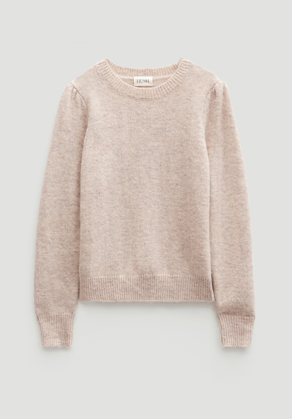 Gathered Shoulder Wool Blend Jumper