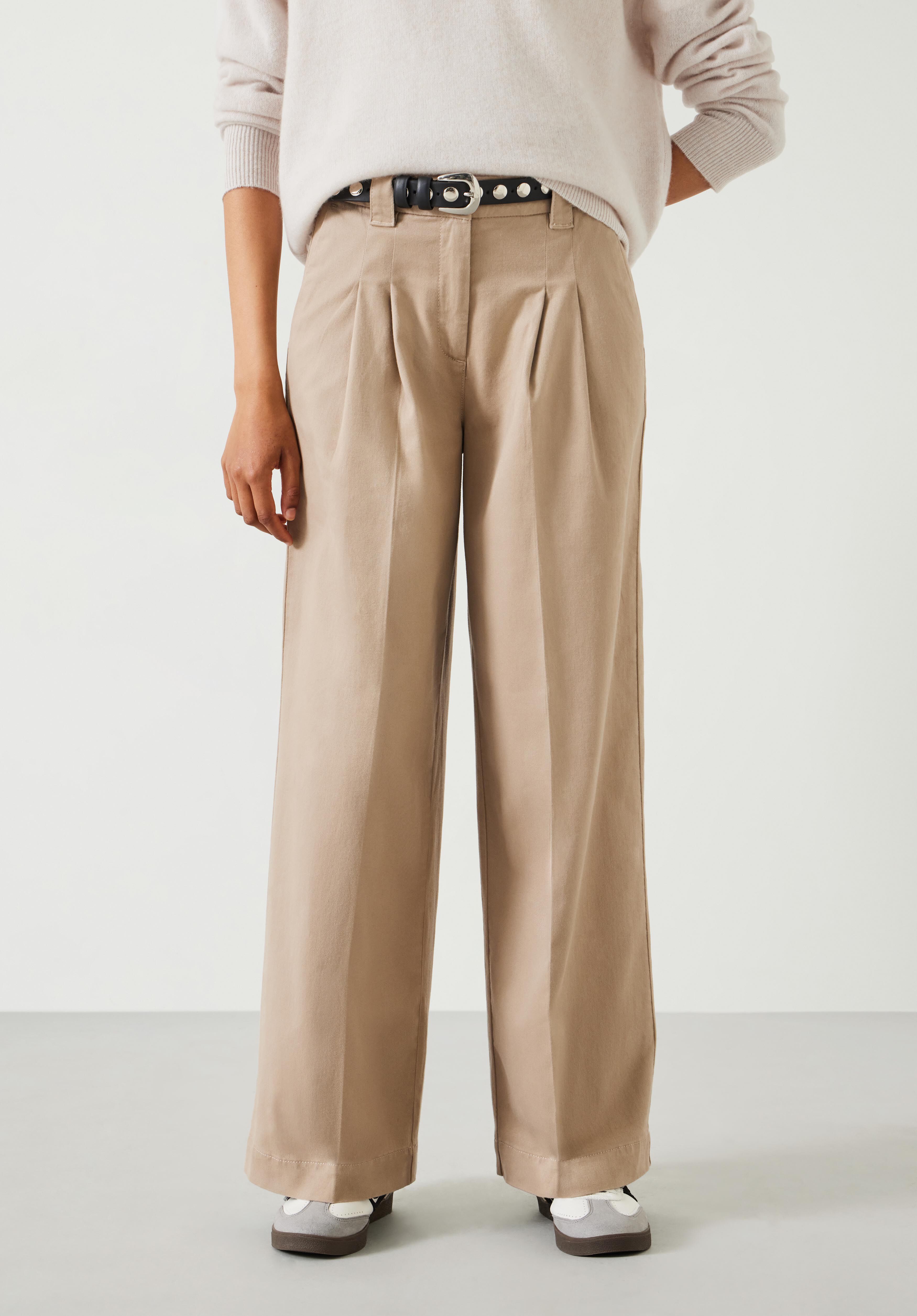 Ali Wide Chino Trousers | Mink | hush
