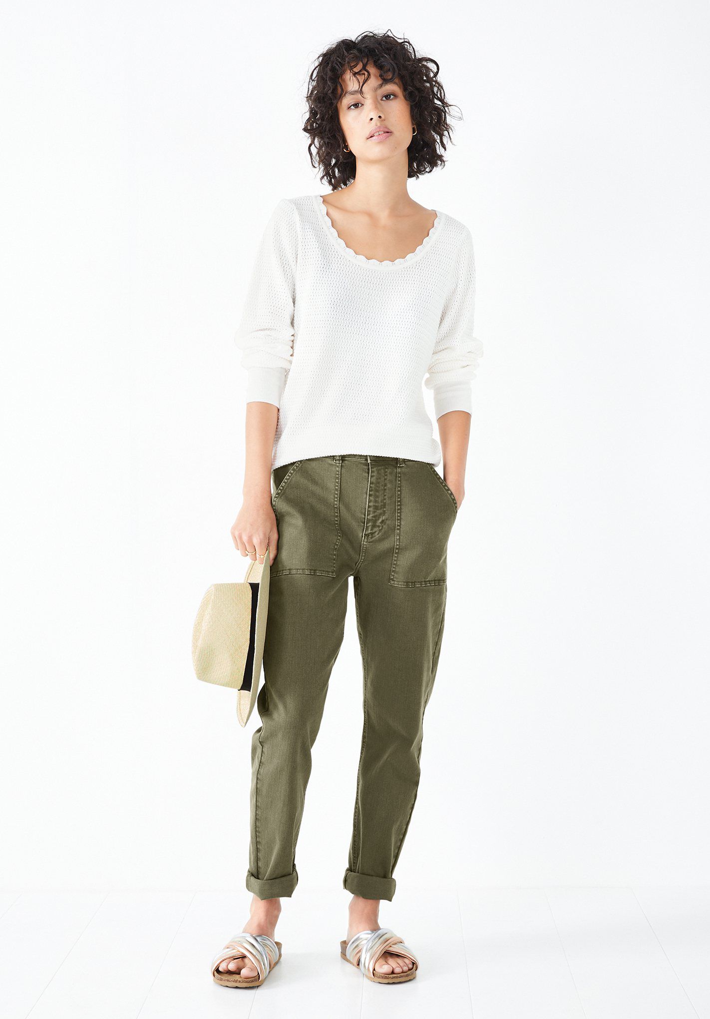 Florence Scoop Neck Sweater ecru hush