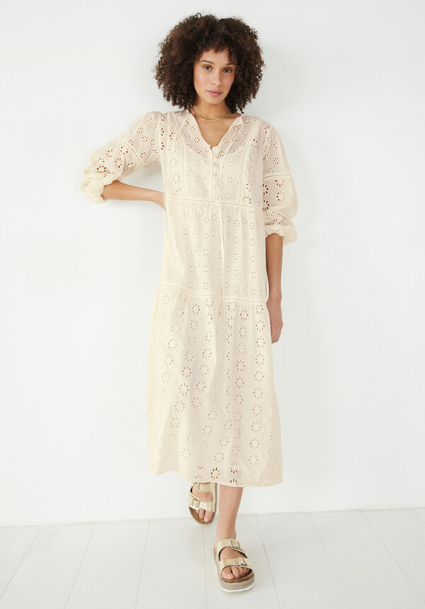 Hannah Broderie Midi Dress