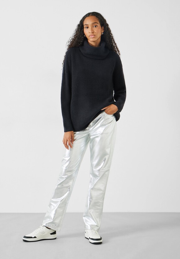 Ribbed Meryl Roll Neck Jumper