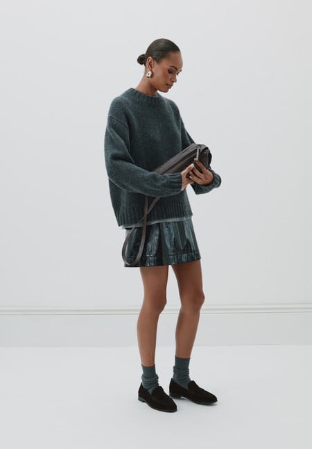 Crackle Patent Mini Skirt