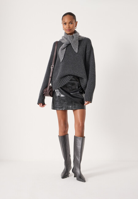 Crackle Patent Mini Skirt