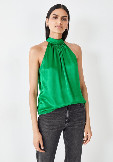 Aaliyah Satin Halter Top