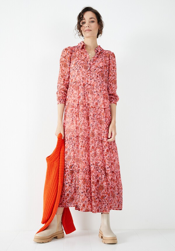 Tamara Sheer Maxi Dress Pink Indian Floral Hush