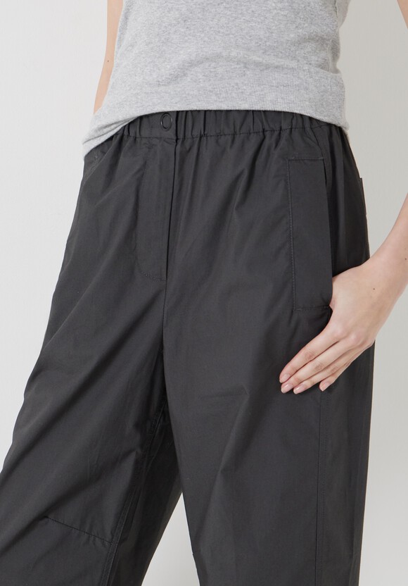 Jack Barrel Leg Pull On Lightweight Cotton Trousers