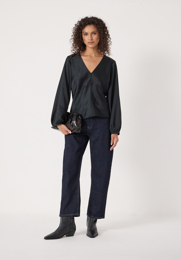 Grace Satin Long Sleeve Top