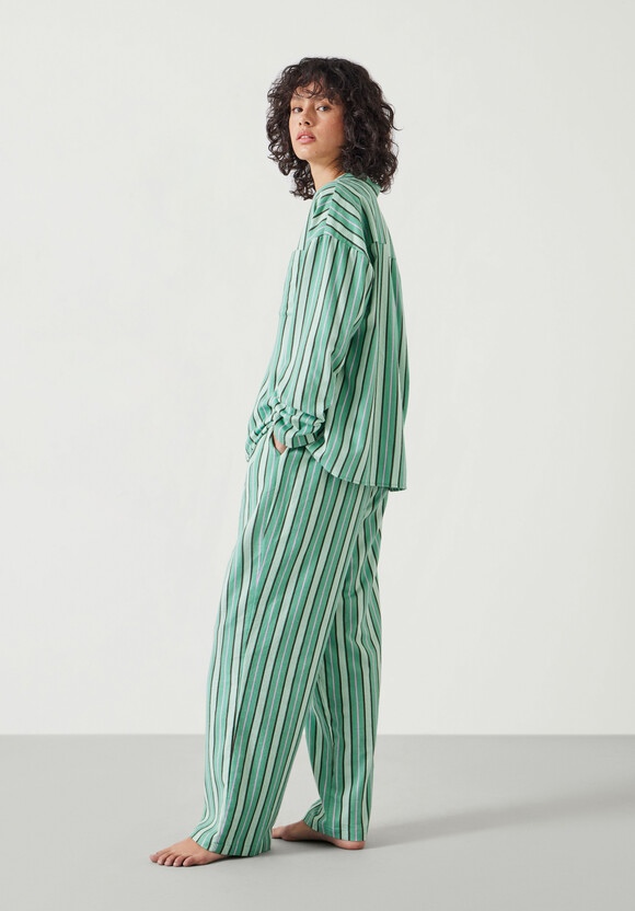 Amita Cotton Flannel Multi Stripe Pyjamas