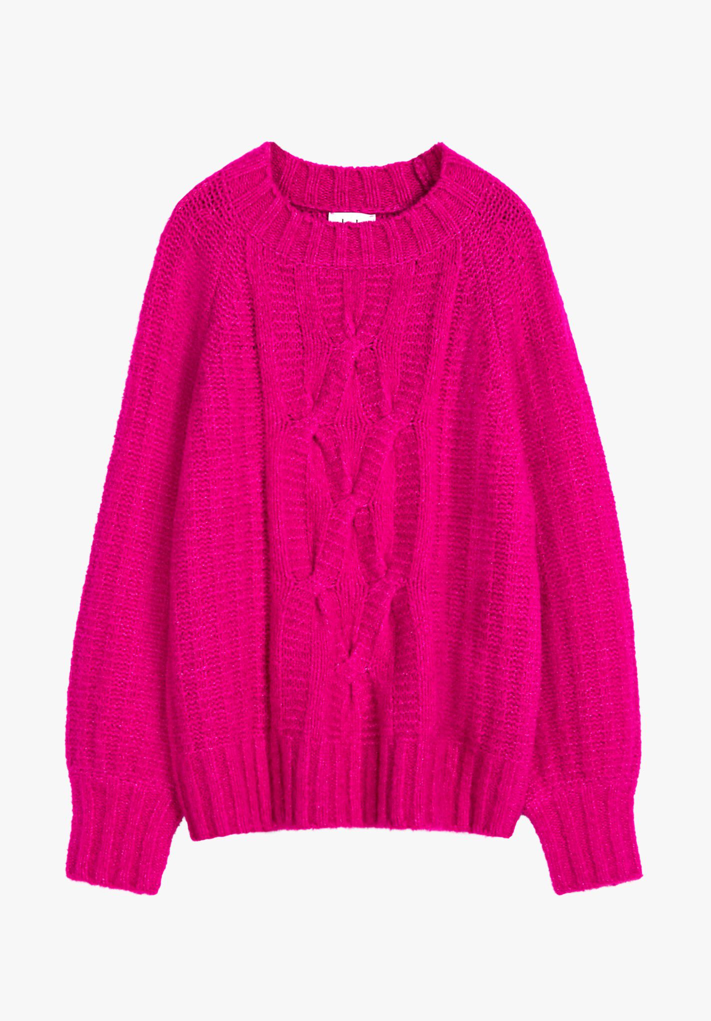 Nellie Cable Knit Sweater | Magenta Pink | hush