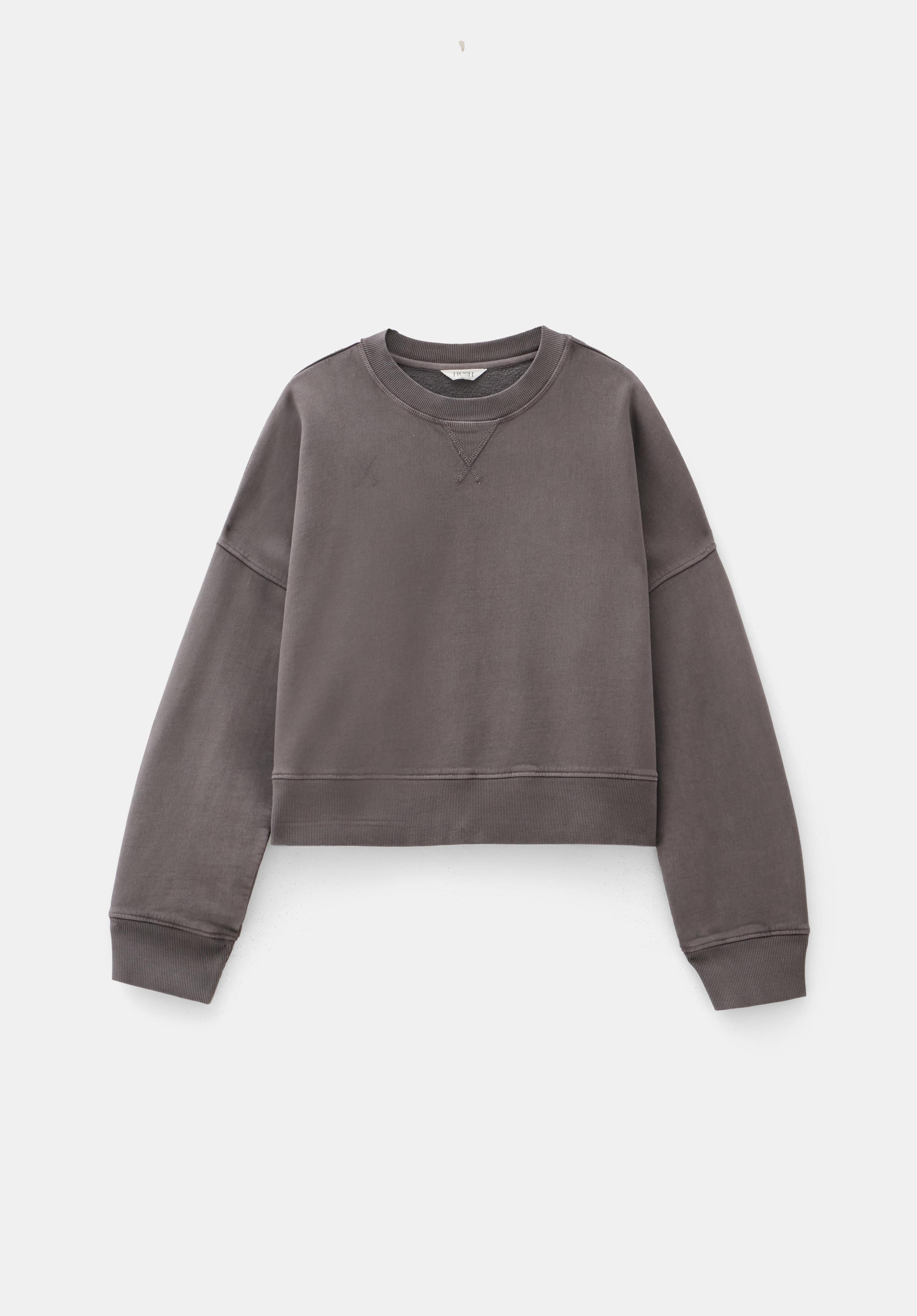 Beck heavyweight layered Sweatshirt | Chocolate Brown | hush