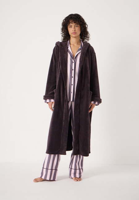 Fluffy Hooded Dressing Gown