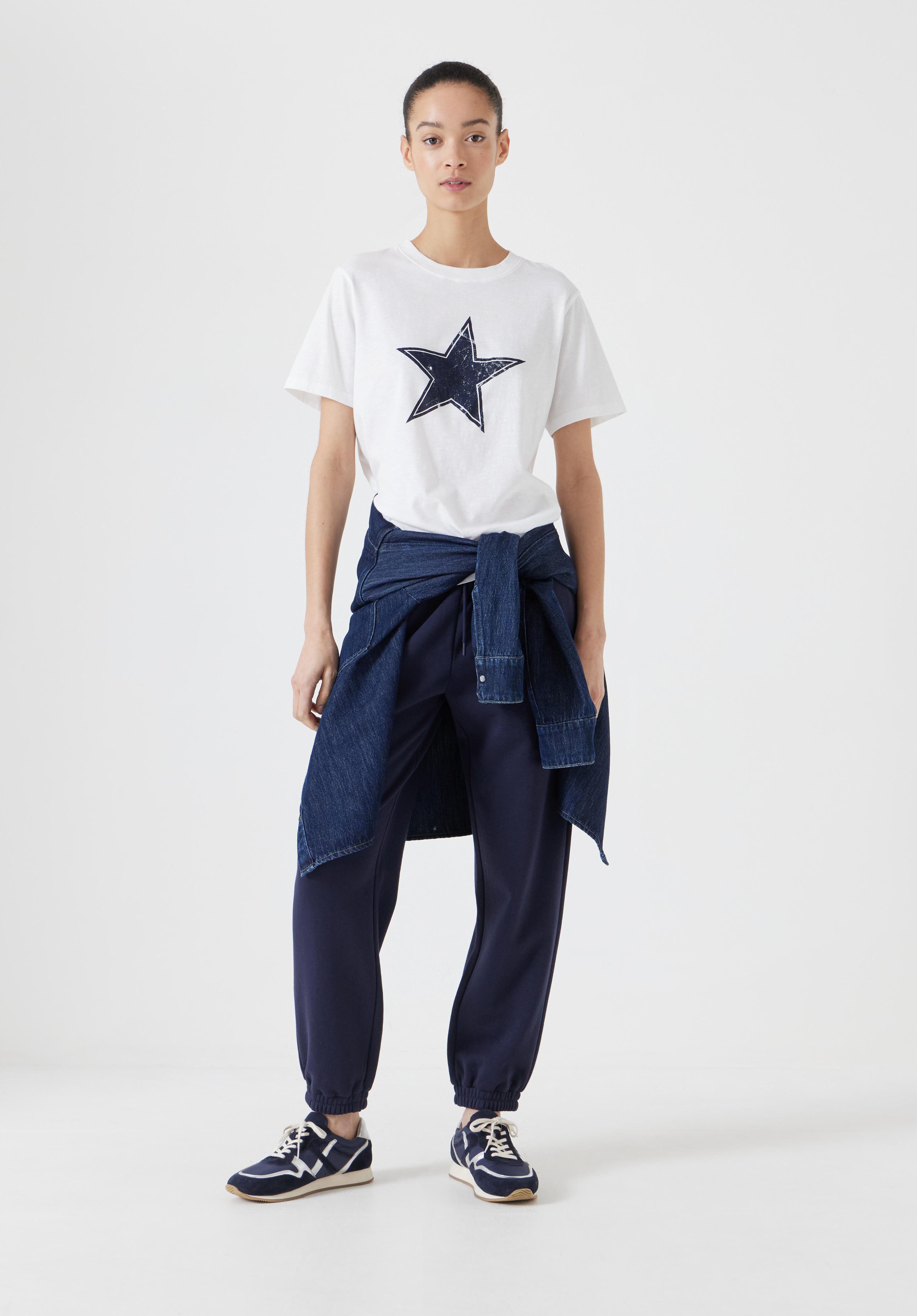 Star Graphic Slub T-Shirt | White | hush