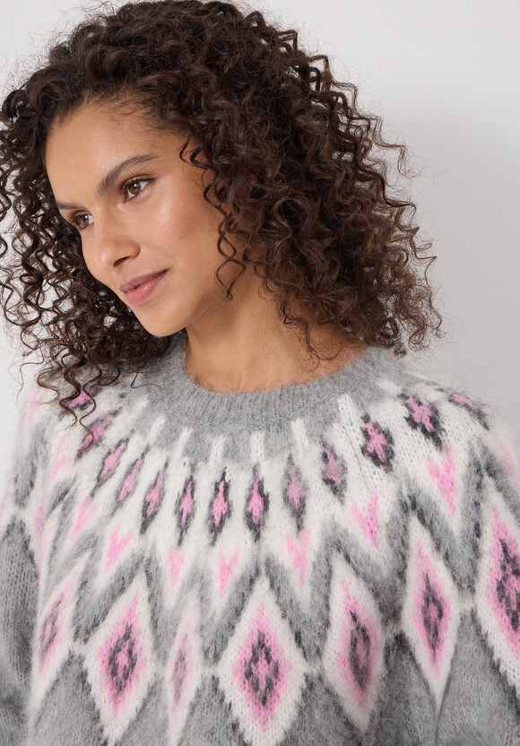 Brushed Fairisle Jumper with Mohair