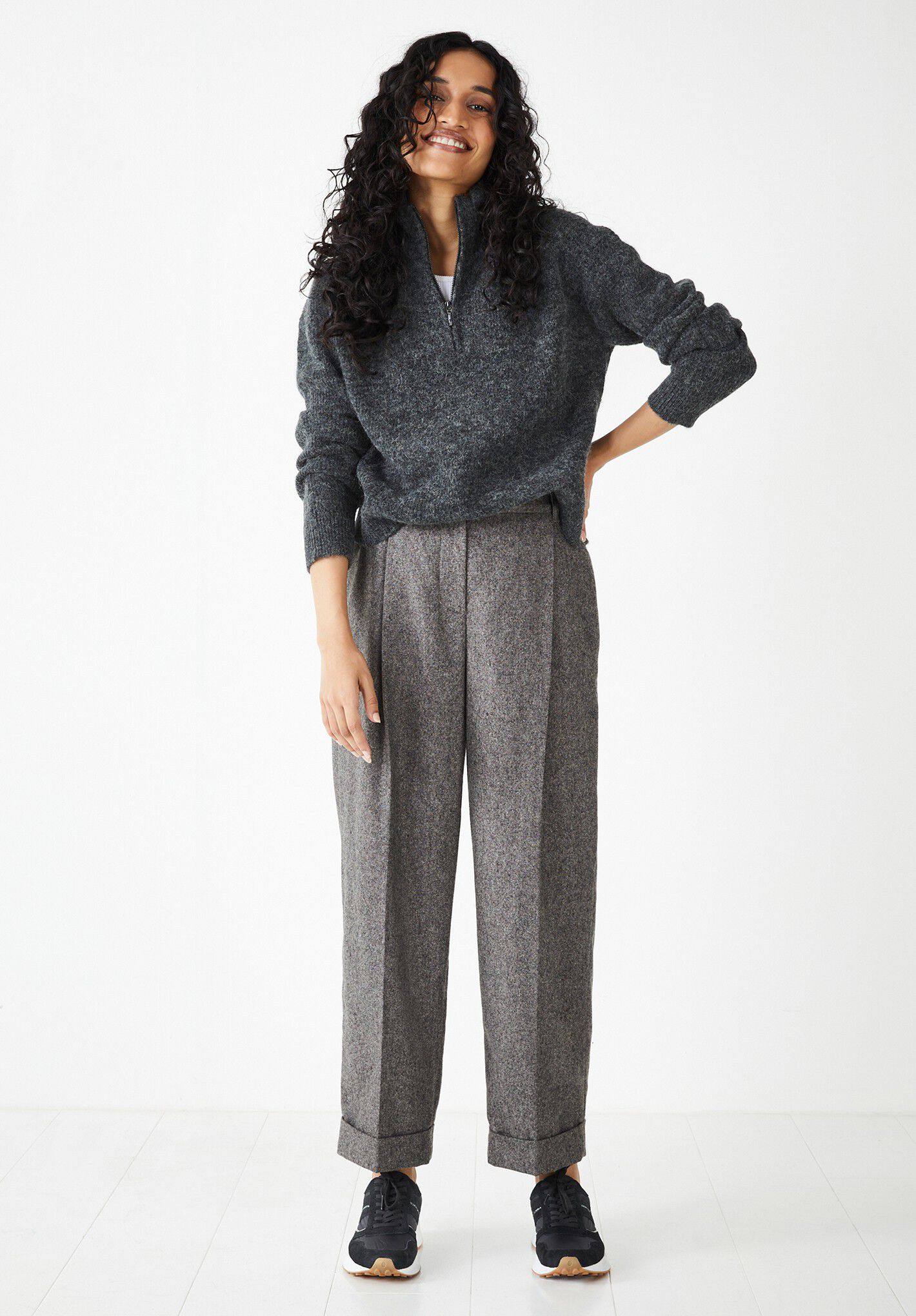 Charcoal half zip jumper sale
