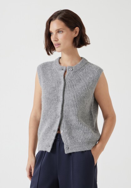 Button Through Knitted Sleeveless Cardigan