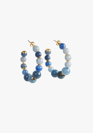Adeline Semi Precious Hoop Earrings
