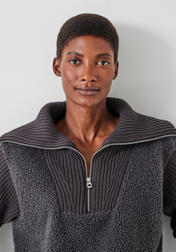 Borg and Knit Sweatshirt