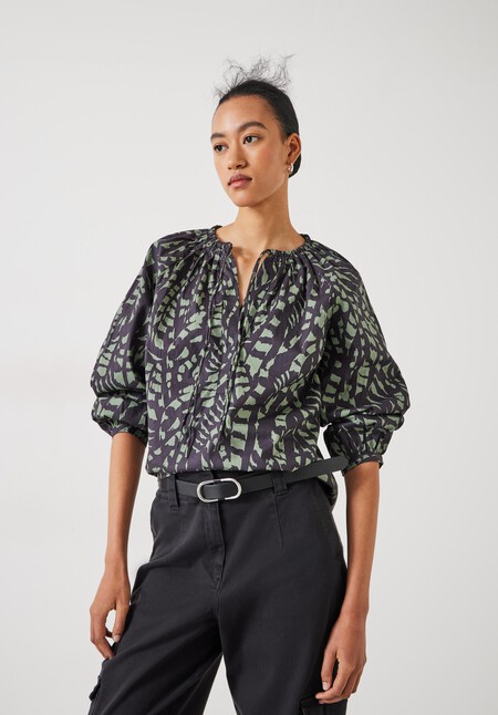 Monika Tie Relaxed Cotton Blouse