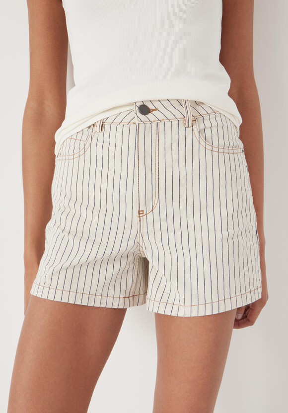 Stripe Denim Shorts