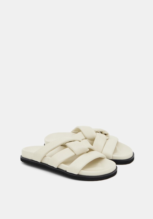 Leather Twist Footbed Sandals