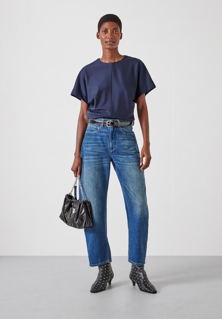 Seam Detail Short Sleeve Top