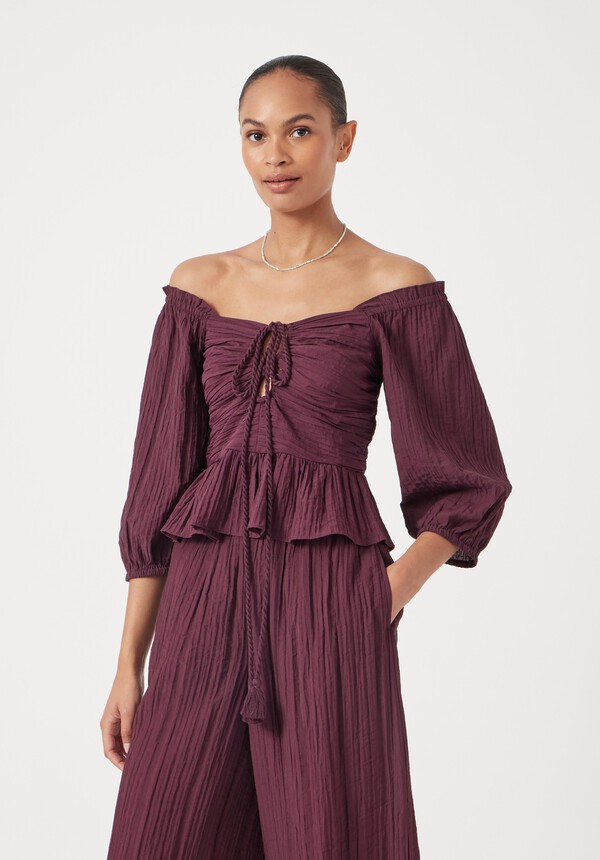 Zoe Crinkle Peplum Top