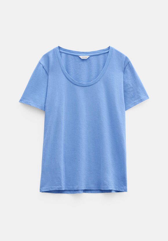 Hari Scoop Neck Cotton Slub T-Shirt