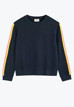 Stripe Sleeve Sweat Top