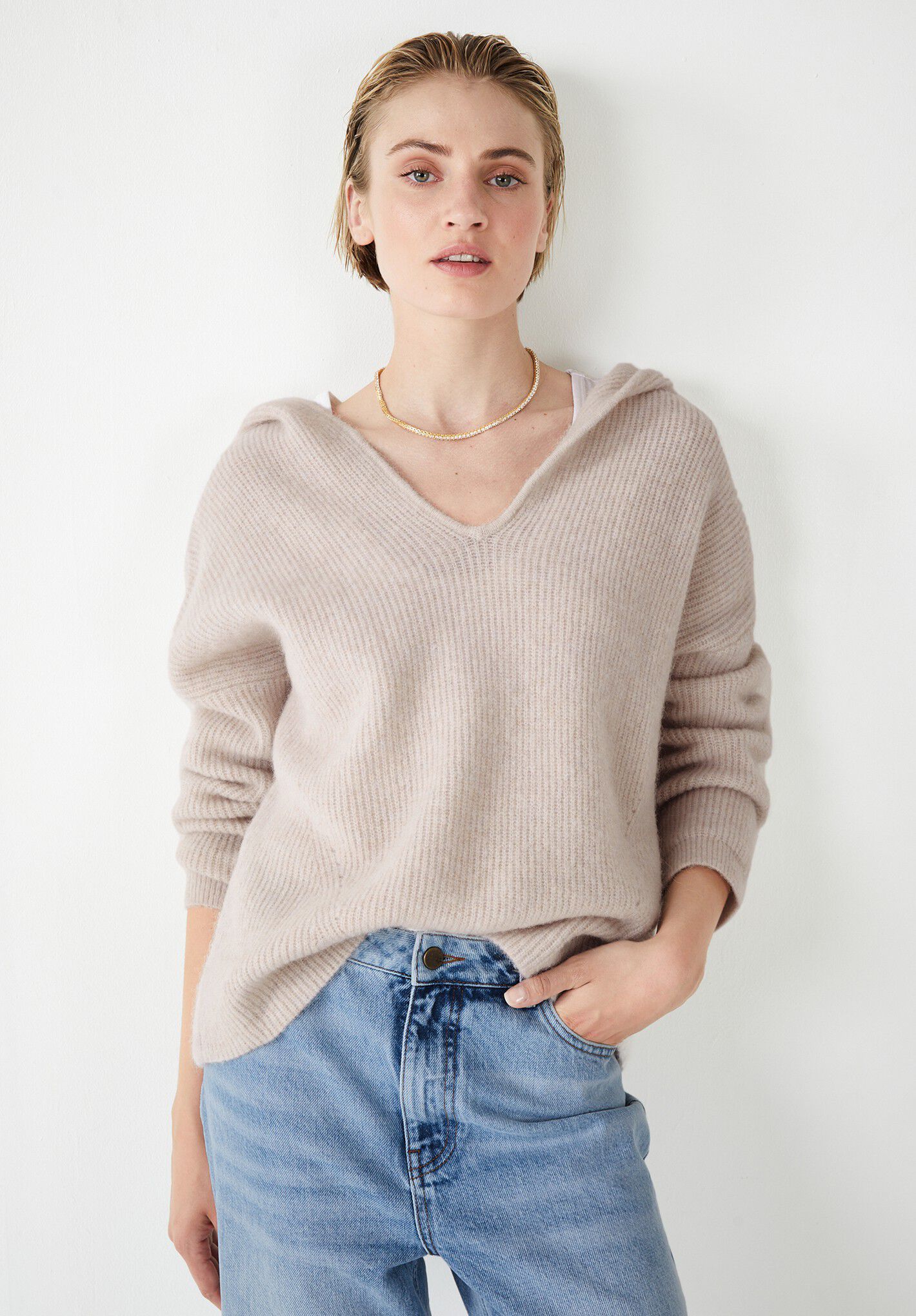 knitted hoodie
