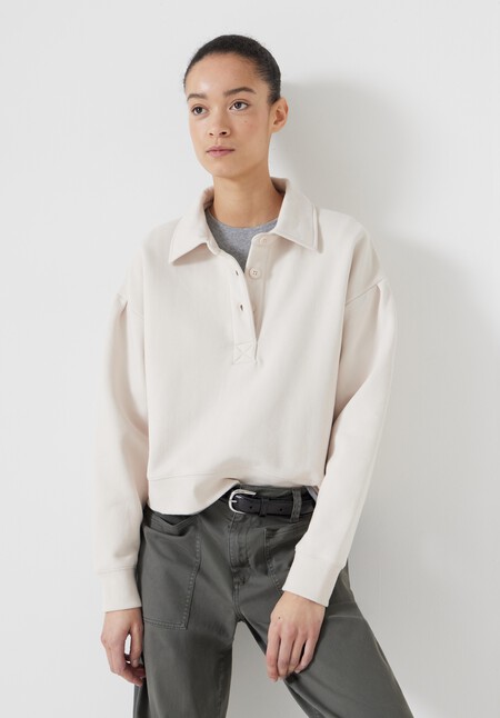 Cropped Polo Sweatshirt