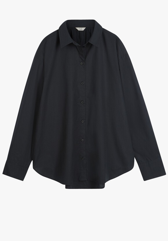 Pia Oversize Cotton Shirt | Black | hush