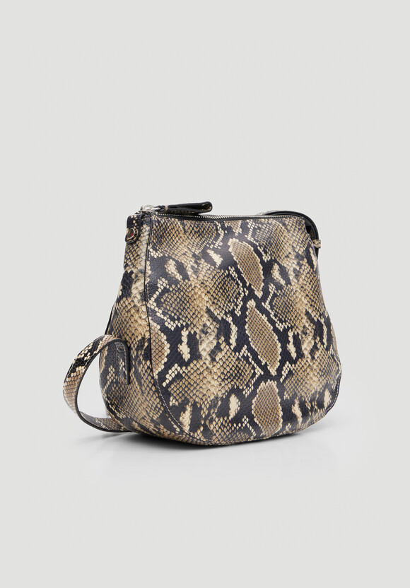 Zippy Crescent Leather Crossbody Bag